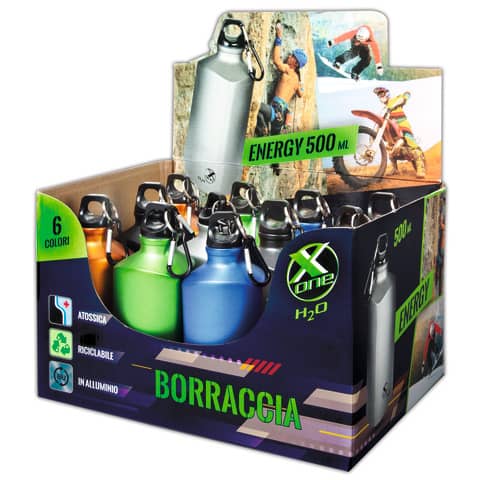 Espositore 12 borracce Nikoffice X-one energy forma triangolare - capacità 500 ml - 57NIK004